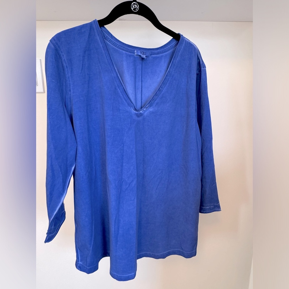 Women’s NZT by Nic & Zoe, Roll V Tee,  3/4 sleeve, sz L